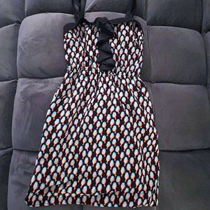 Bird Print Dress  -w- Pockets -  Junior Sz S